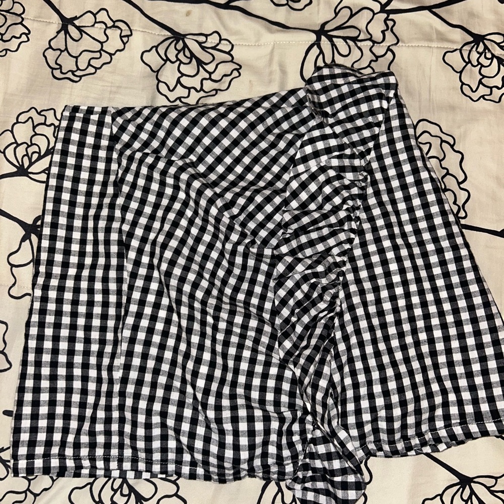 Black and White Gingham Skirt